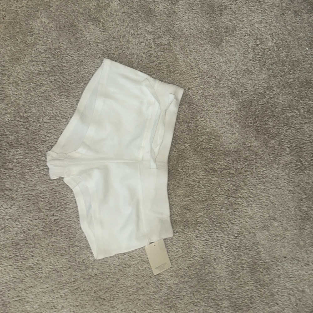 white cropped shorts